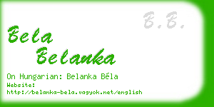 bela belanka business card
